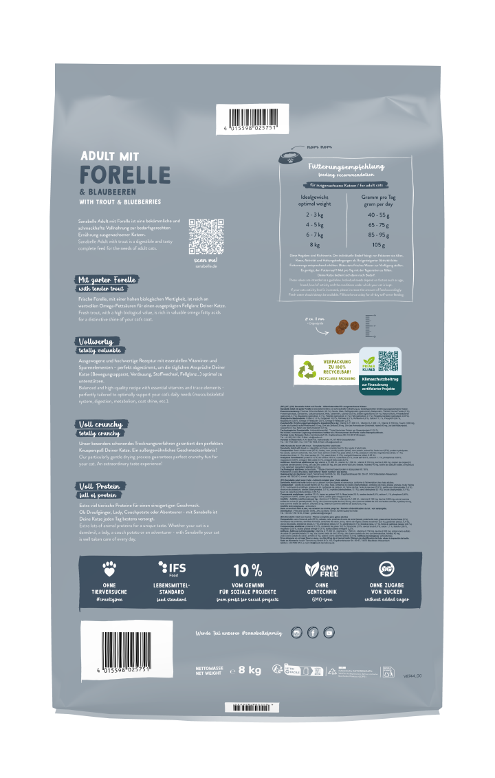 Sanabelle Katzen-Trockenfutter Adult mit Forelle